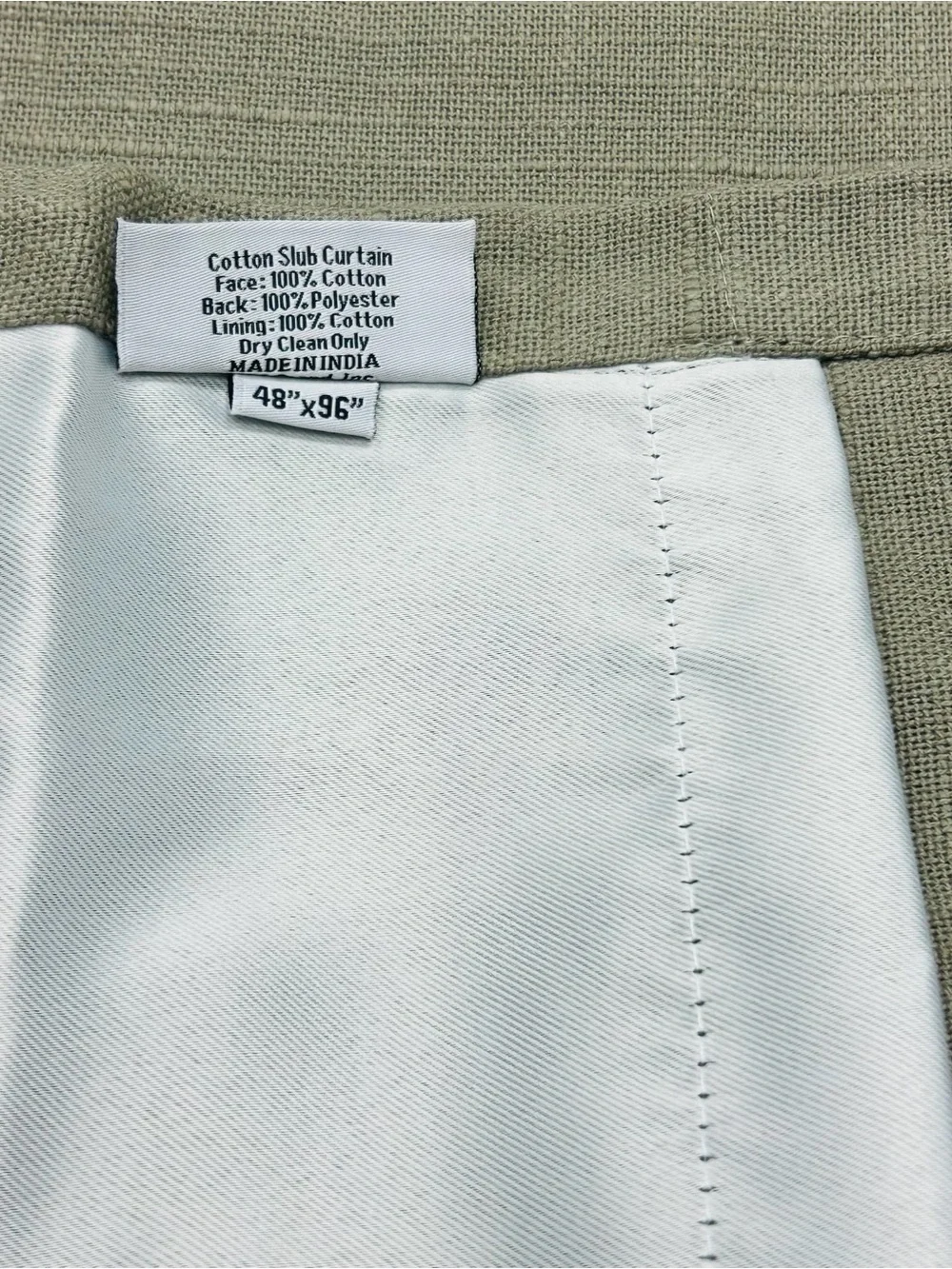 QUINCE Set Of 2 48x96 Cotton Slub Room Darkening Curtains Grey 9707